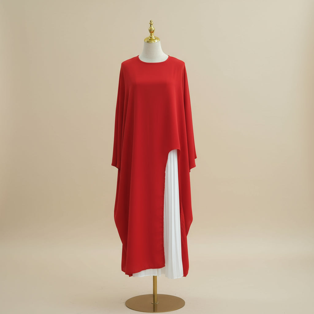 Top tunica oversize asimmetrico da donna | Blusa fluida a maniche lunghe con orlo diviso