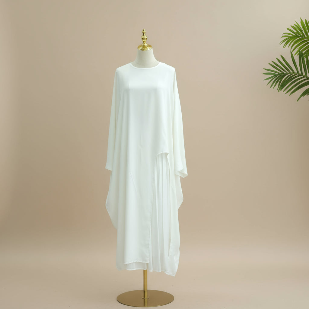 Top tunica oversize asimmetrico da donna | Blusa fluida a maniche lunghe con orlo diviso