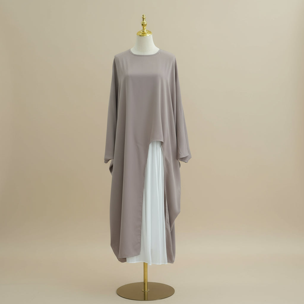 Top tunica oversize asimmetrico da donna | Blusa fluida a maniche lunghe con orlo diviso