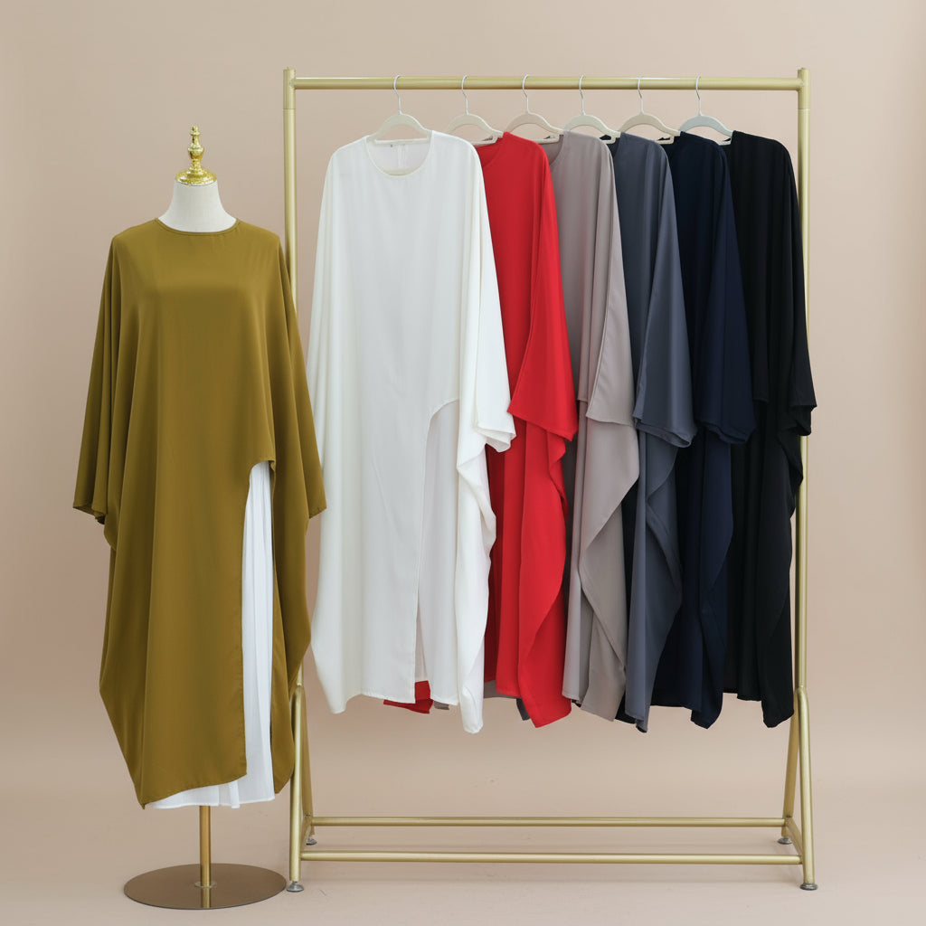 Top tunica oversize asimmetrico da donna | Blusa fluida a maniche lunghe con orlo diviso