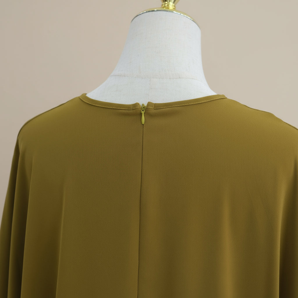 Top tunica oversize asimmetrico da donna | Blusa fluida a maniche lunghe con orlo diviso