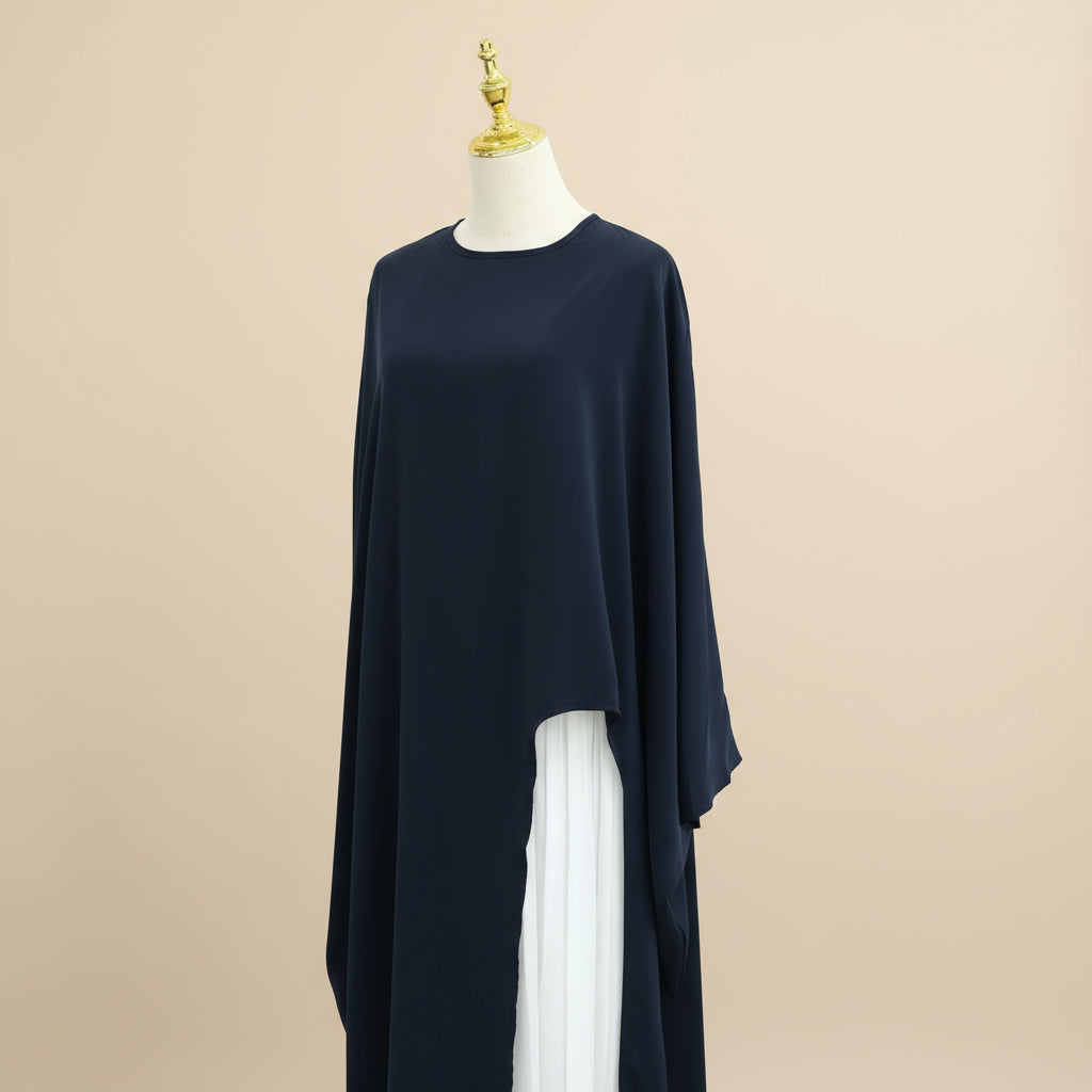 Top tunica oversize asimmetrico da donna | Blusa fluida a maniche lunghe con orlo diviso