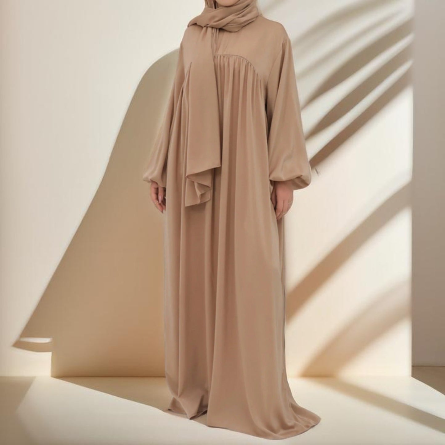 Shimmery Abaya Dress with Loose Fit - Try Modest Limited 