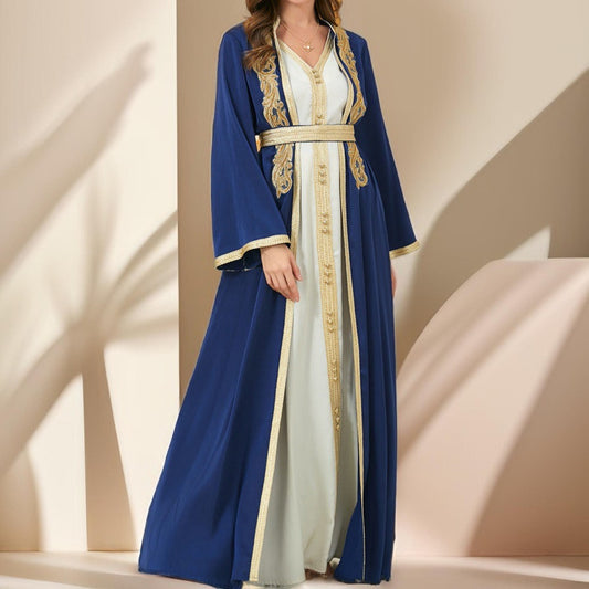 Allure silky kaftan with inner and detachable belt - Try Modest Limited 