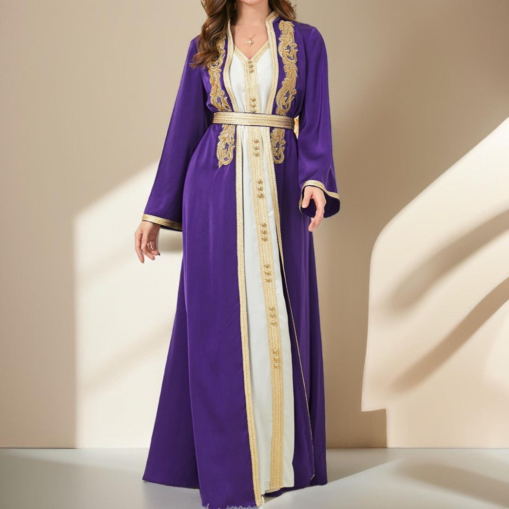 Allure silky kaftan with inner and detachable belt - Try Modest Limited 
