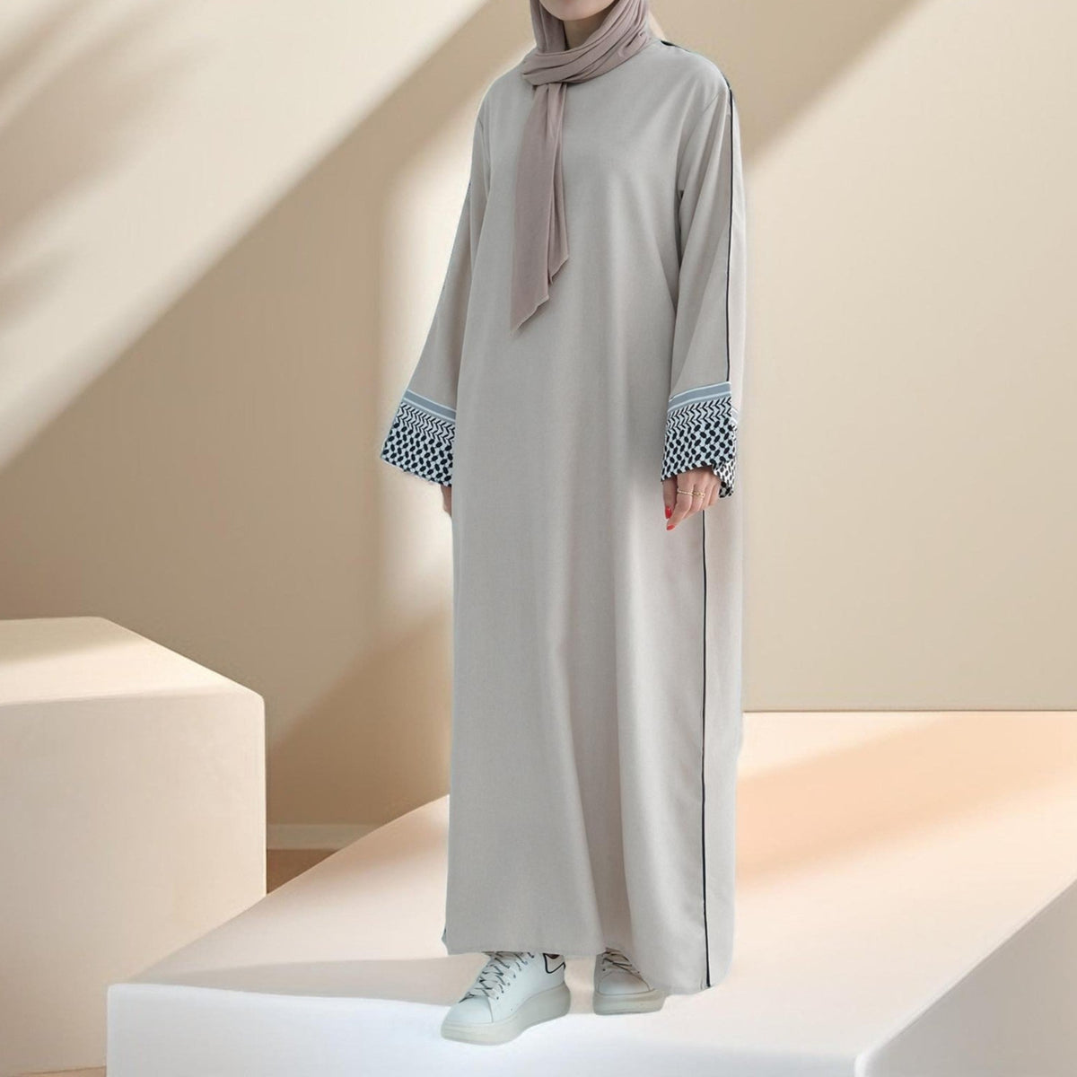 Palestine Kufiyah Inspired Abaya - Try Modest Limited