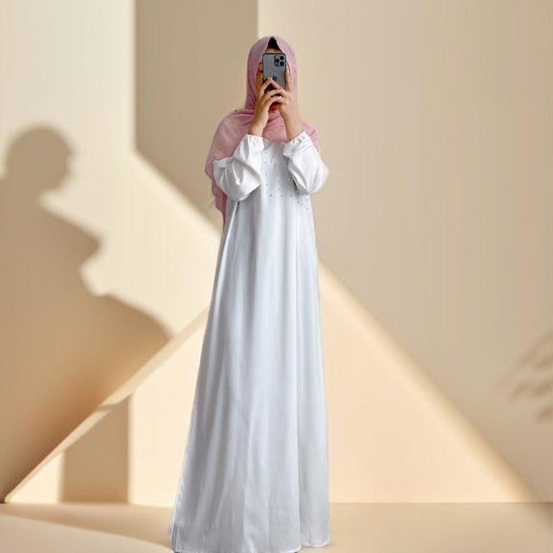 Party dress with pearls and belt - Try Modest Limited