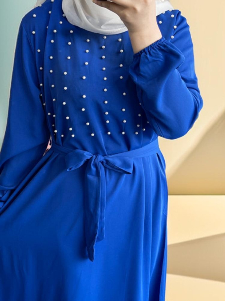 Party dress with pearls and belt - Try Modest Limited