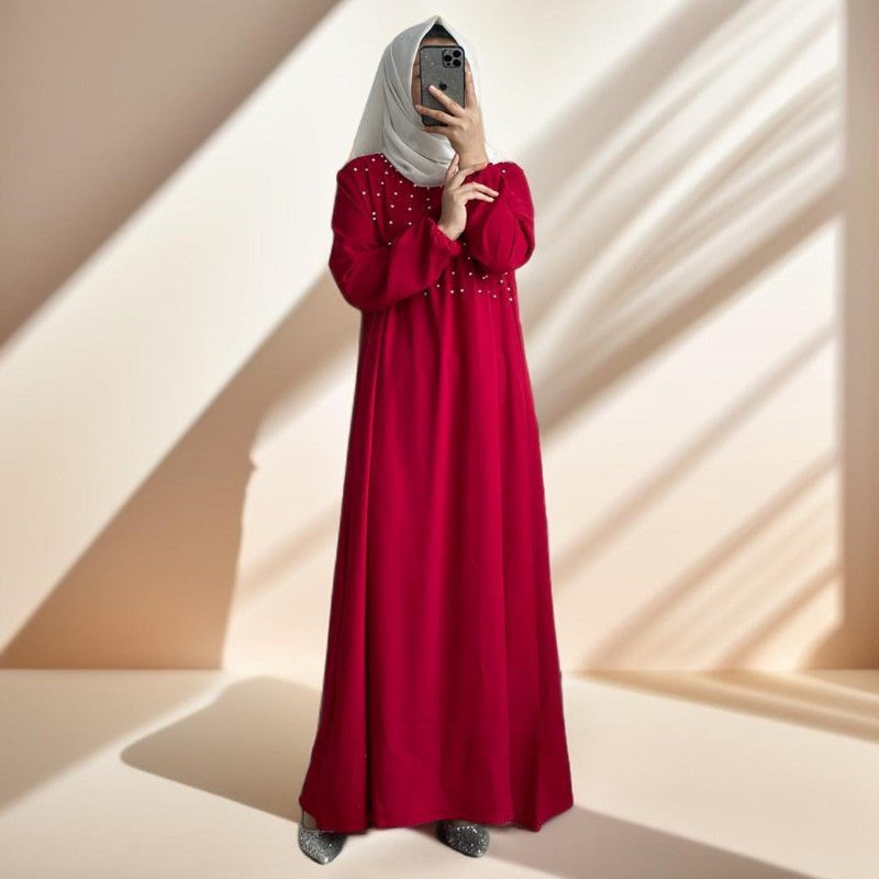 Party dress with pearls and belt - Try Modest Limited