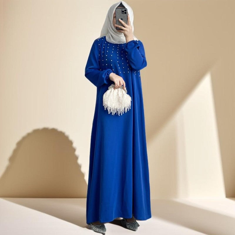 Party dress with pearls and belt - Try Modest Limited