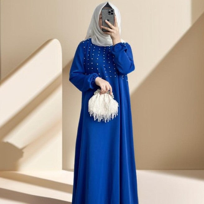 Party dress with pearls and belt - Try Modest Limited