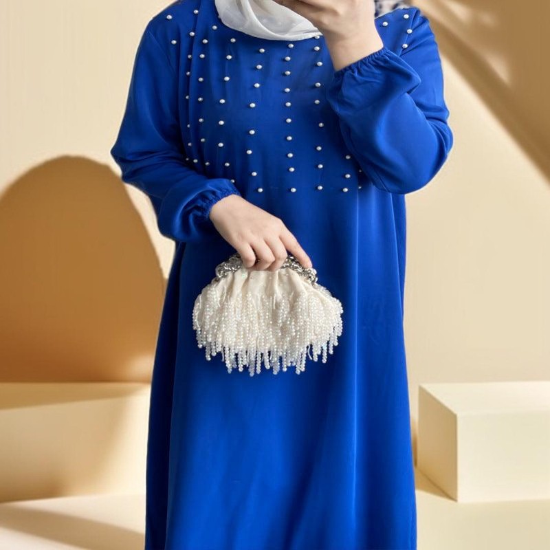 Party dress with pearls and belt - Try Modest Limited