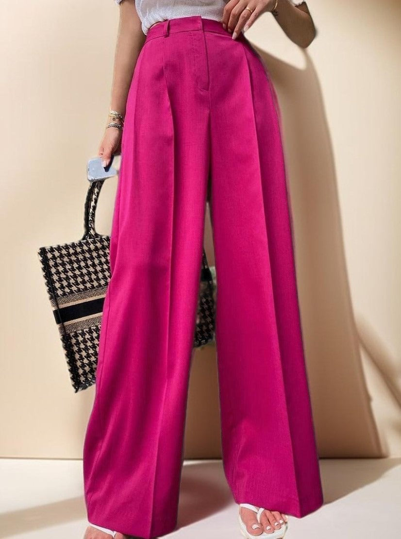 Pink Fashionable Wide-Leg Pants - Try Modest Limited 