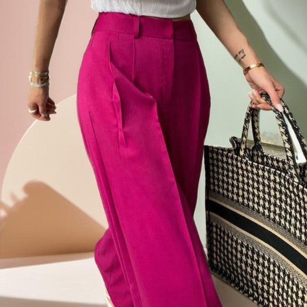 Pink Fashionable Wide-Leg Pants - Try Modest Limited 