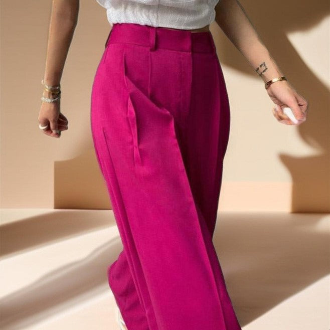 Pink Fashionable Wide-Leg Pants - Try Modest Limited 