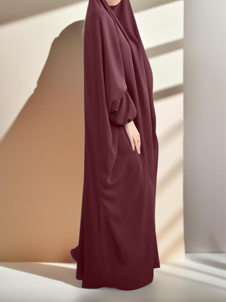 Plain Batwing sleeve prayer gown - Try Modest Limited 