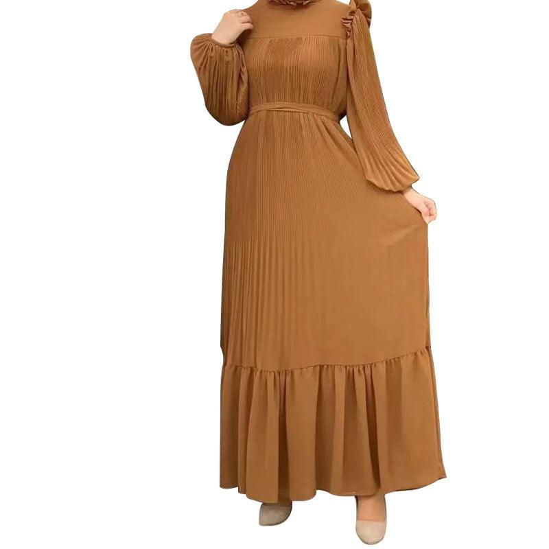 Pleated Turtleneck Dress - Try Modest Limited