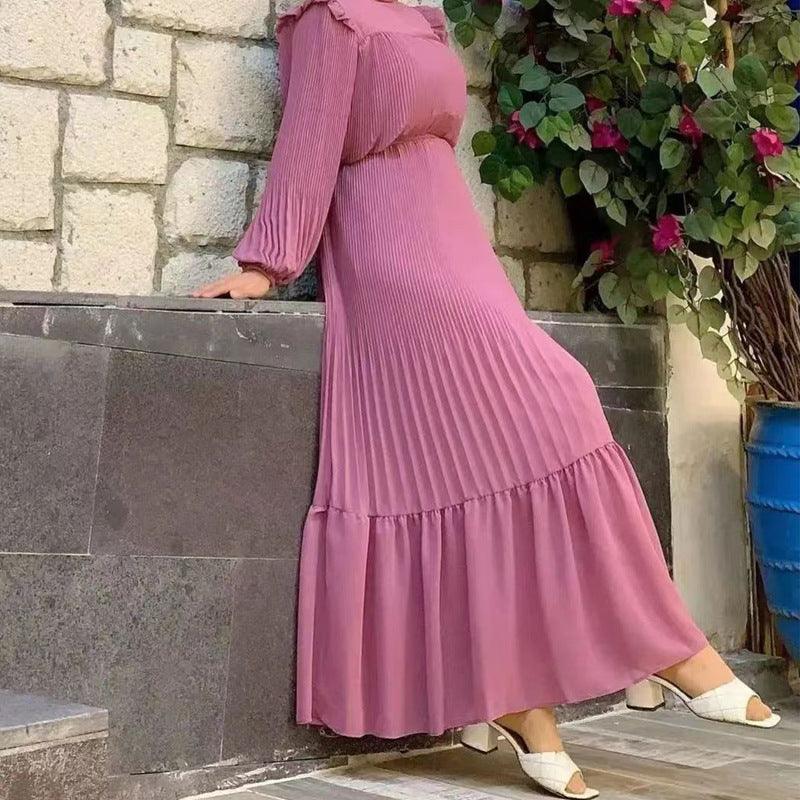 Pleated Turtleneck Dress - Try Modest Limited