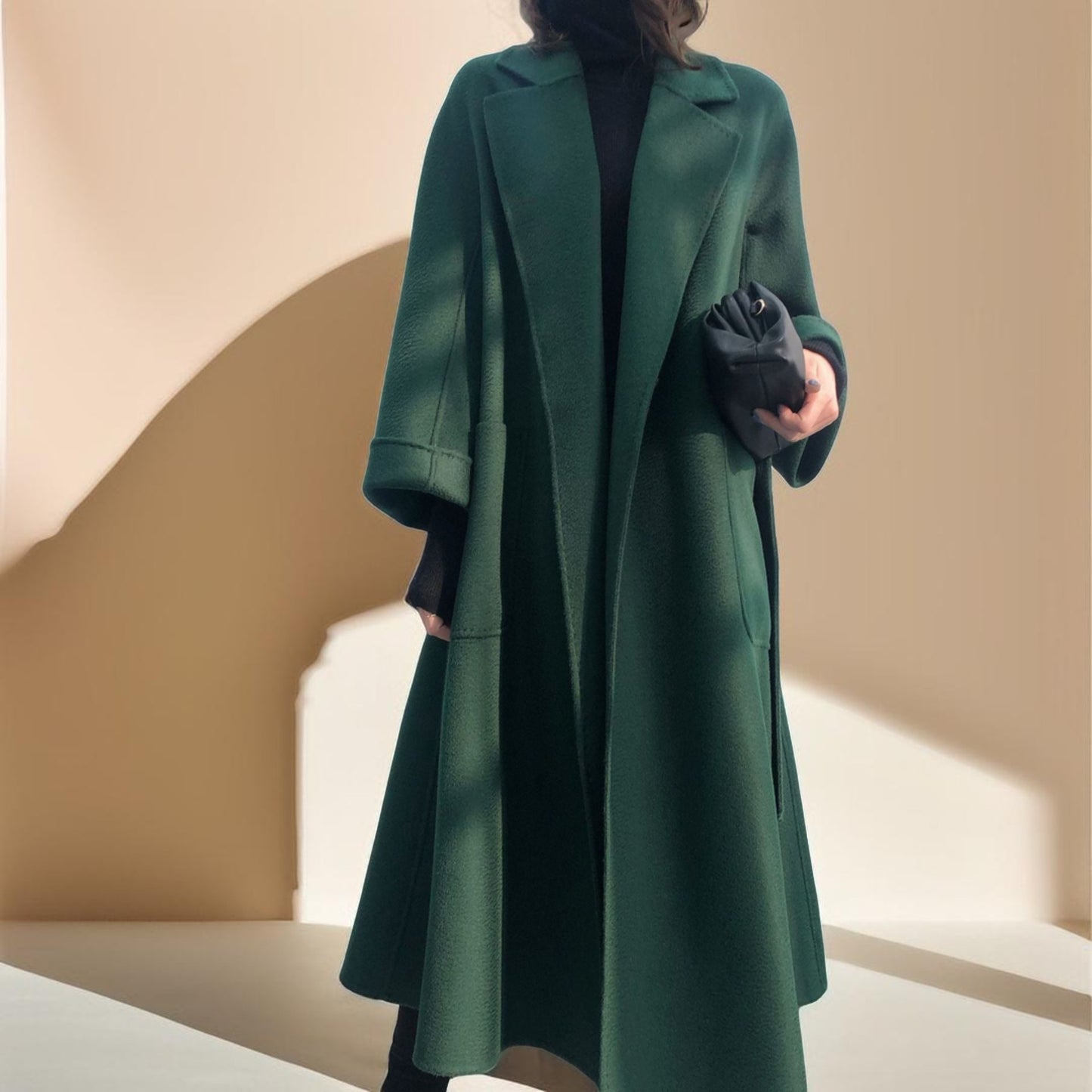 Premium Autumn/Winter Mid-Length Cashmere Coat - Try Modest Limited 