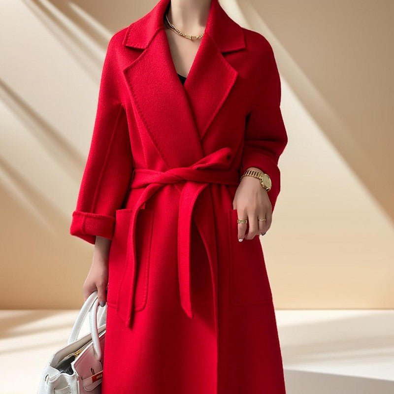 Premium Autumn/Winter Mid-Length Cashmere Coat - Try Modest Limited 