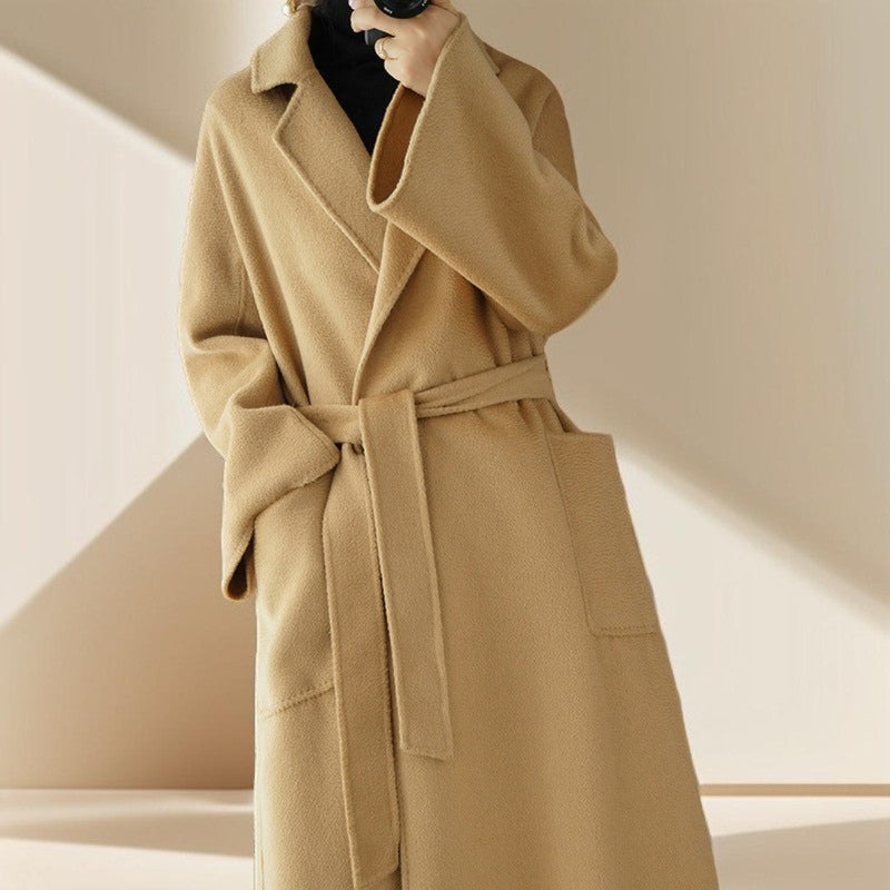 Premium Autumn/Winter Mid-Length Cashmere Coat - Try Modest Limited 