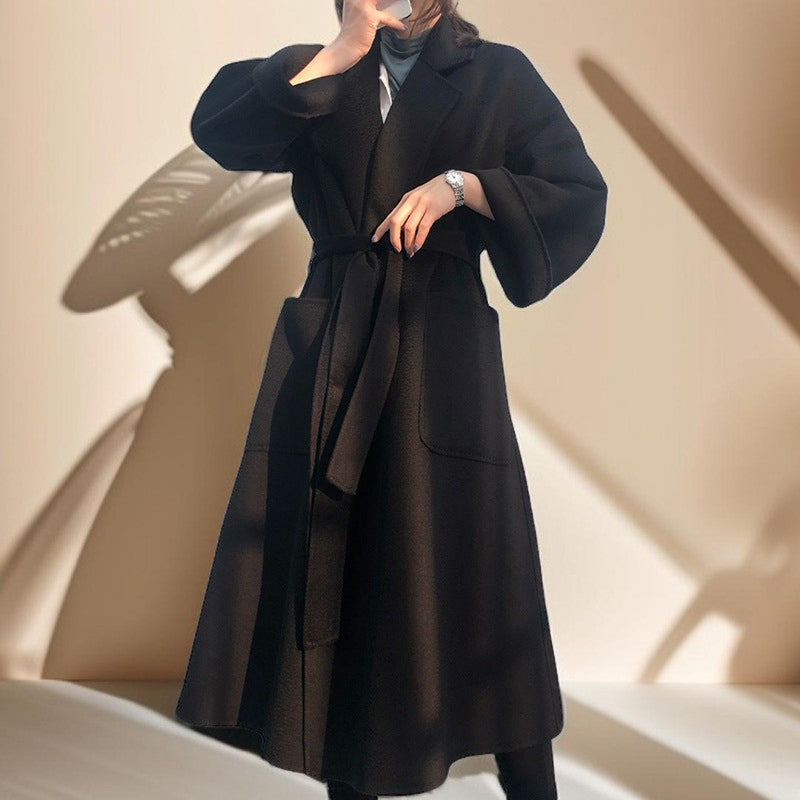 Premium Autumn/Winter Mid-Length Cashmere Coat - Try Modest Limited 