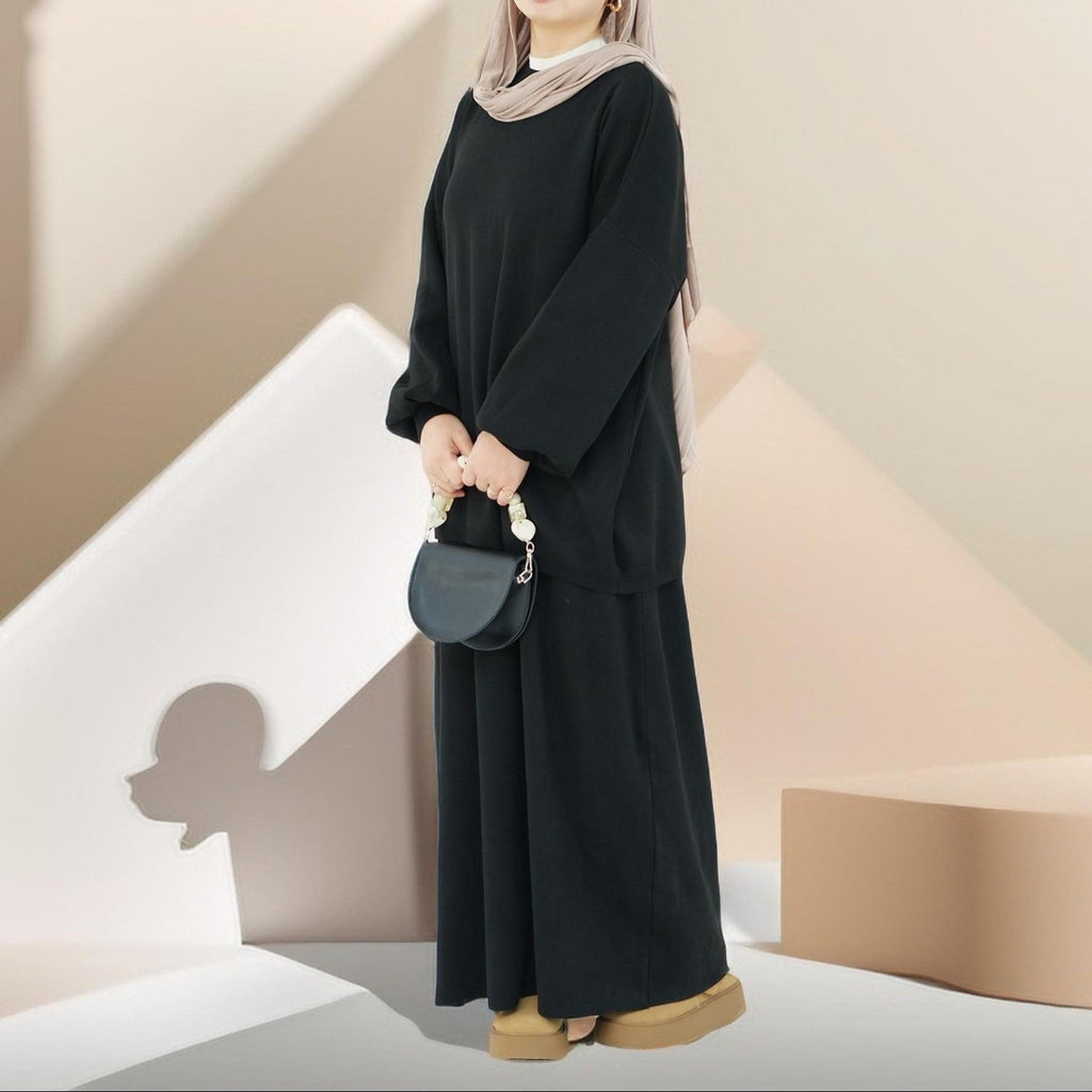 Rania 2 PC Knit Maxi Skirt and Top Set - Try Modest Limited