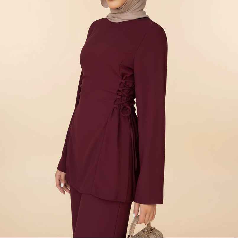 Raya Modest Tie-Waist Tunic & Trouser Co-ord Set