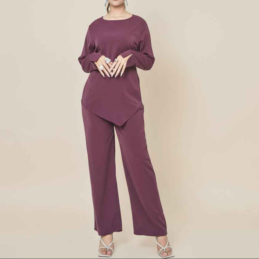 Razan Asymmetric Tunic & Trousers Co-ord Set