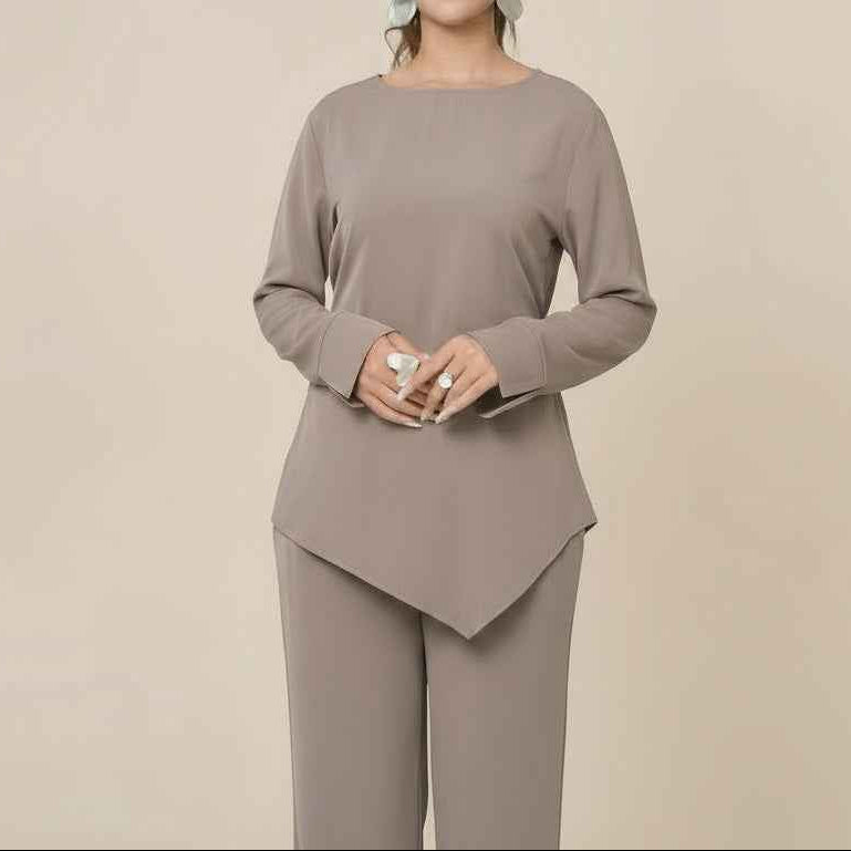 Razan Asymmetric Tunic & Trousers Co-ord Set