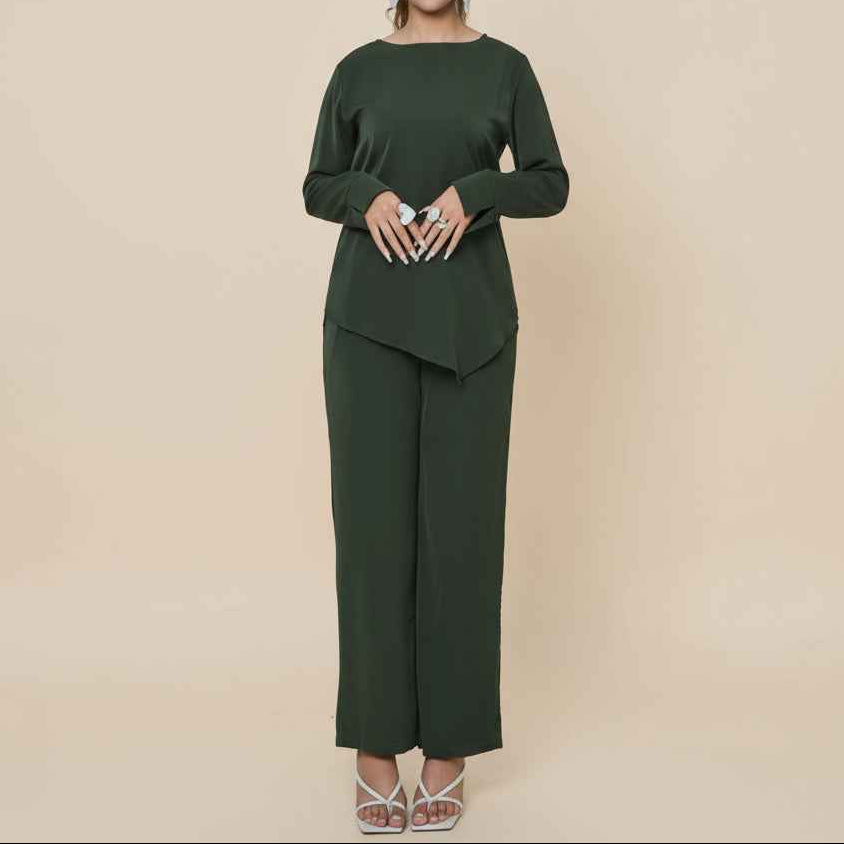 Razan Asymmetric Tunic & Trousers Co-ord Set