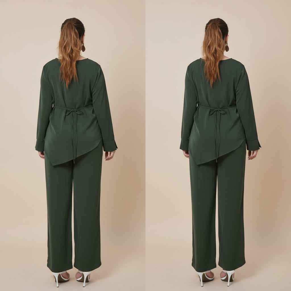 Razan Asymmetric Tunic & Trousers Co-ord Set