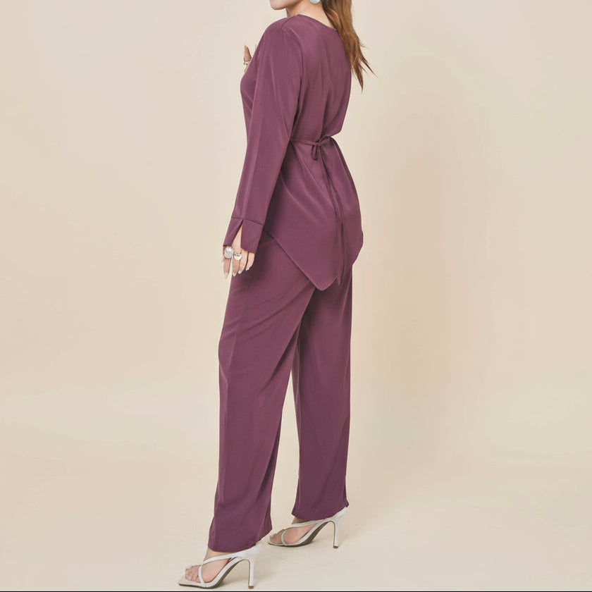 Razan Asymmetric Tunic & Trousers Co-ord Set