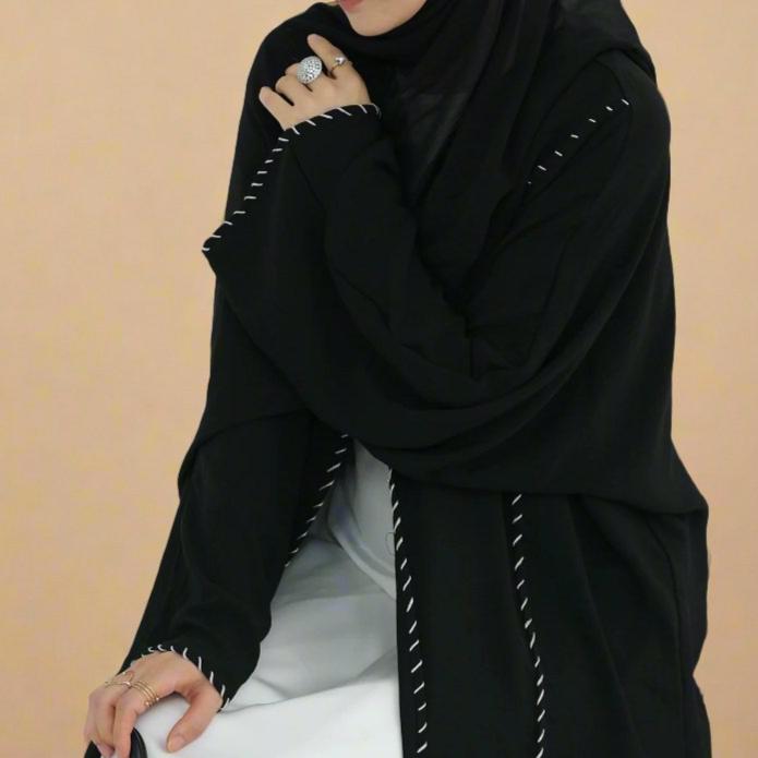 Reem abaya and hijab set with exquisite stitching - Try Modest Limited