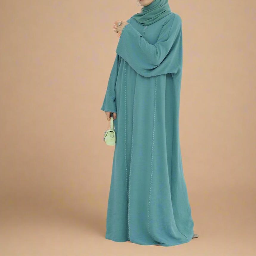 Reem abaya and hijab set with exquisite stitching - Try Modest Limited