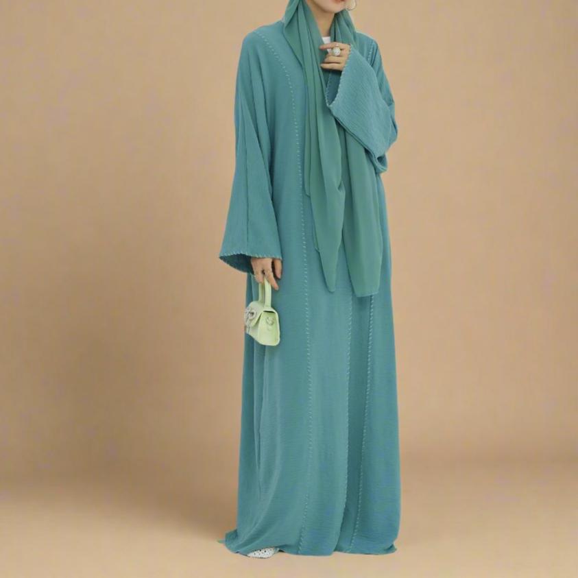 Reem abaya and hijab set with exquisite stitching - Try Modest Limited