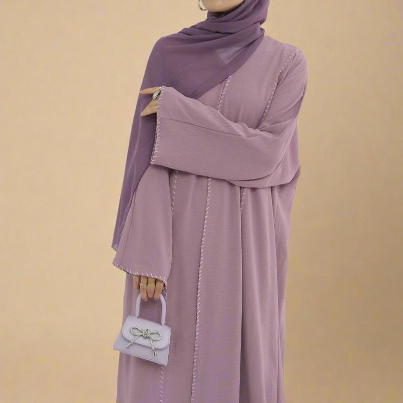 Reem abaya and hijab set with exquisite stitching - Try Modest Limited
