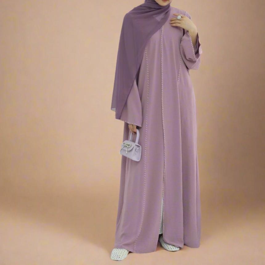 Reem abaya and hijab set with exquisite stitching - Try Modest Limited