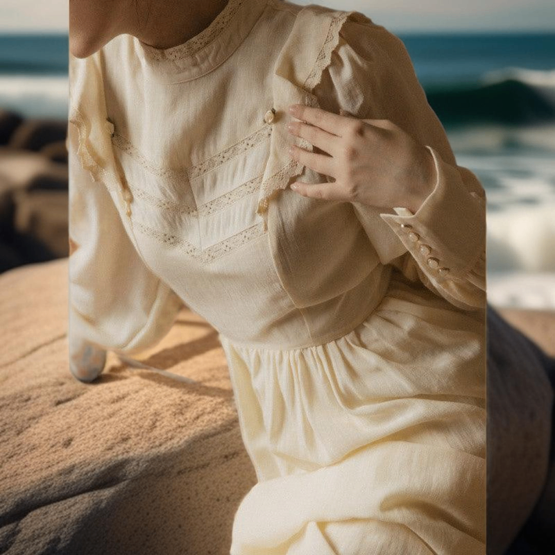 Retro Long-sleeved Dress - Try Modest Limited