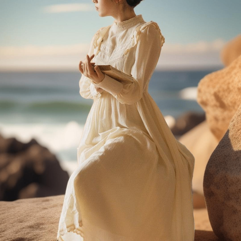 Retro Long-sleeved Dress - Try Modest Limited