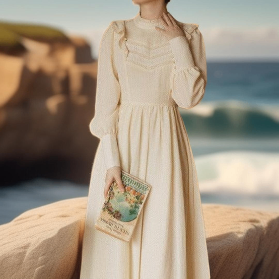 Retro Long-sleeved Dress - Try Modest Limited