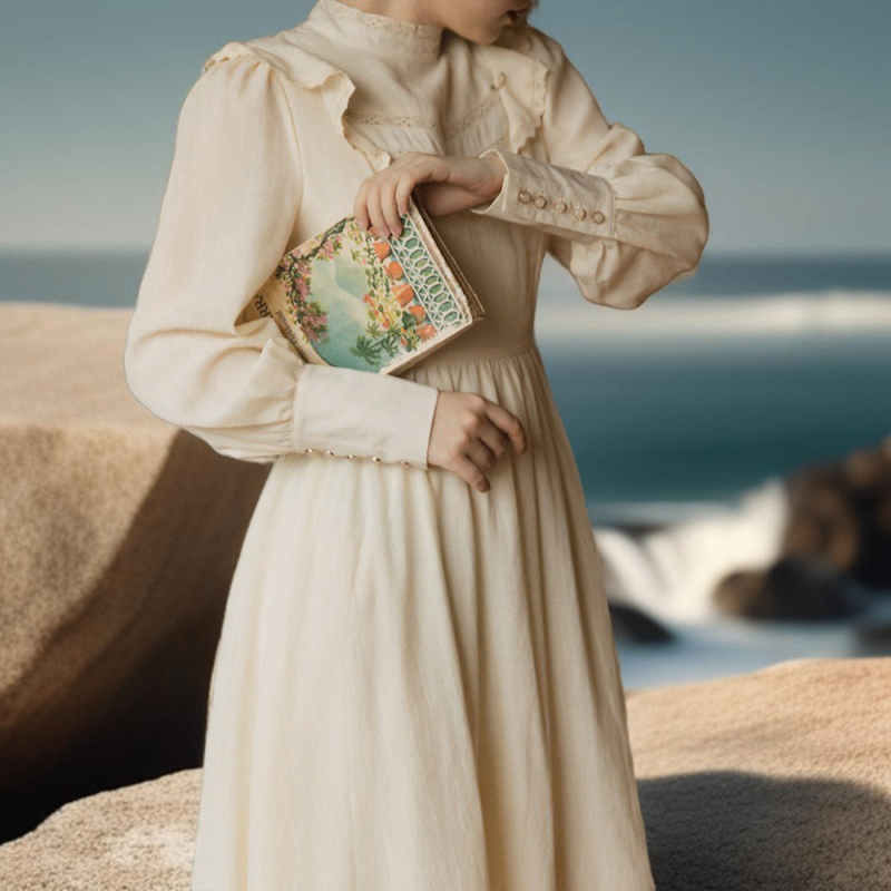 Retro Long-sleeved Dress - Try Modest Limited