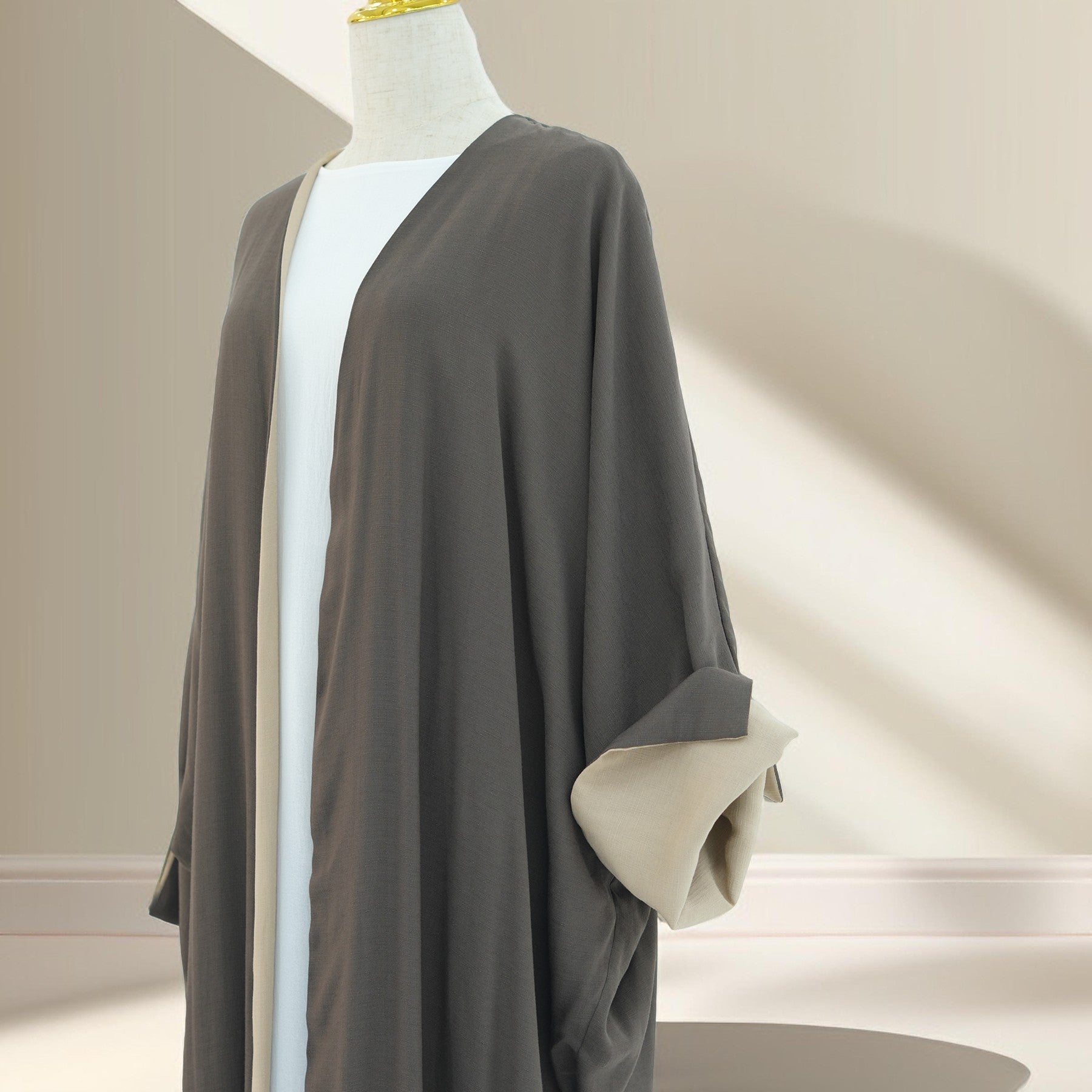 Reversible Double-Sided Kimono Abaya with Split Sleeves - Try Modest Limited 