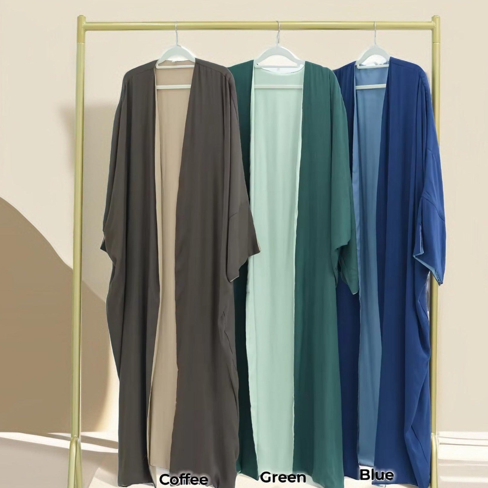 Reversible Double-Sided Kimono Abaya with Split Sleeves - Try Modest Limited 