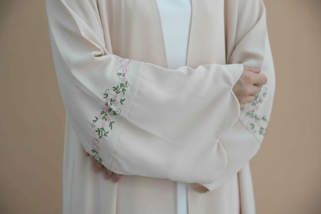Riham Embroidered Open Abaya Set - Try Modest Limited 