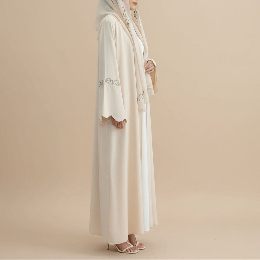 Riham Embroidered Open Abaya Set