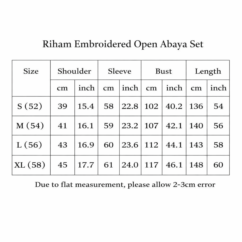 Riham Embroidered Open Abaya Set - Try Modest Limited 