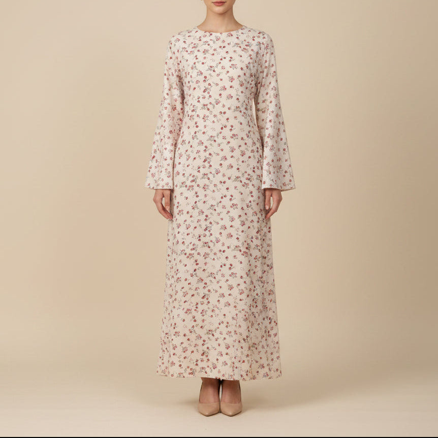 Abito lungo Rosalie con stampa floreale