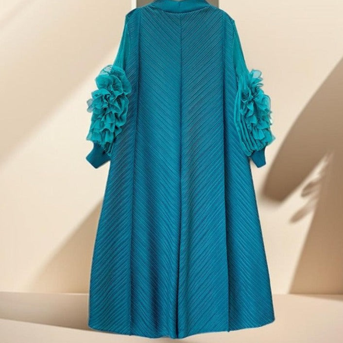 Round neck maxi pleated dress - Try Modest Limited