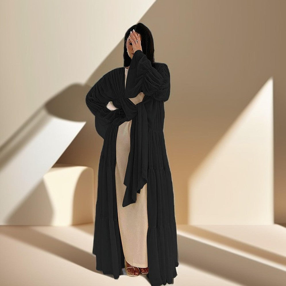 Ruffles abaya throw over - Try Modest Limited
